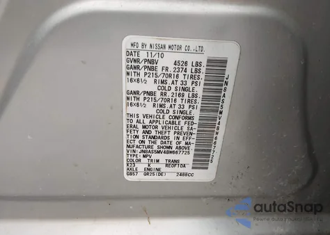 2011 Nissan Rogue S from USA, damaged, VIN JN8AS5MV4BW667725